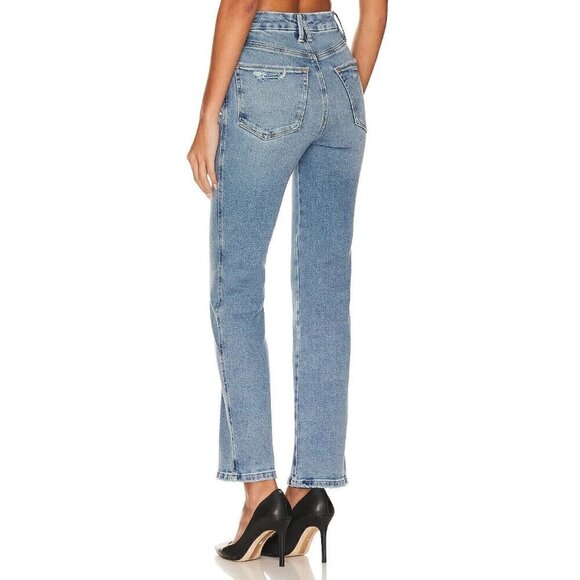 NWT Good American Good Curve Straight Jeans Stretch Denim Light Wash size 4/27 - Picture 3 of 11